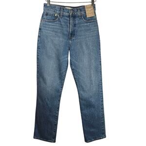 O Madewell 90s Straight Crop Denim Jeans Light Wash Womens Size 25 High Rise